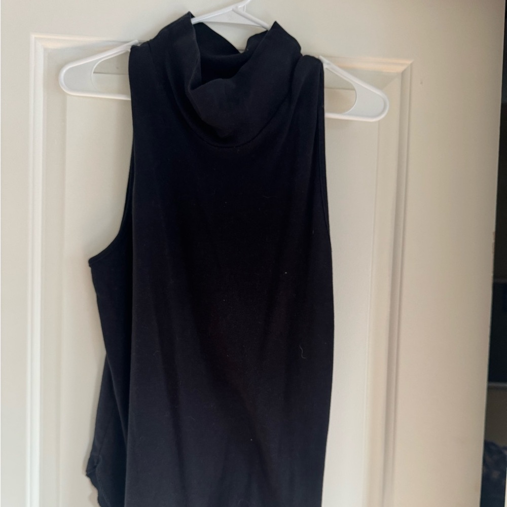 Free People Chic Black Mock Neck Tank Top